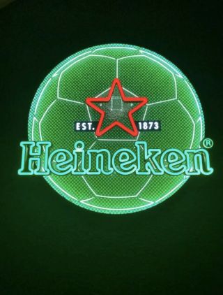 Heineken Beer Soccer Ball Led Display Opti Neon Sign Bar Light