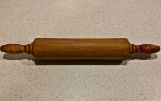 Vintage Wood Handle Rolling Pin 17 " Long / In Very Pre - Owned