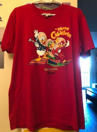 Disney Shirt T - Shirt Vintage The Three Caballeros Size L 3 Caballeros Red Shirt