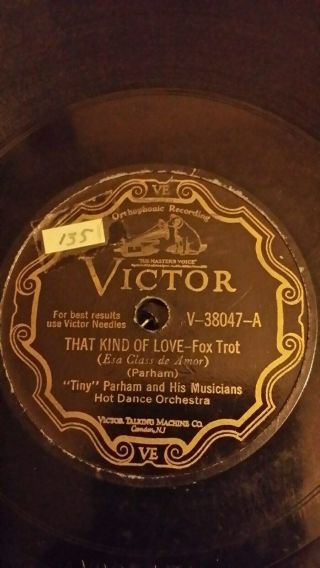 " Tiny " Parham And His Musicians " That Kind Of Love " 1929 Victor V - 38047 Jazz 78