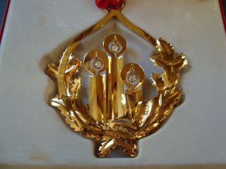 1999 Georg Jensen Gold Plated Ornament Juleuro " Christmas Candles "
