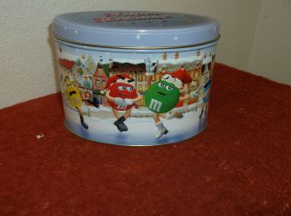 Collectable " Skating Rink " Candy Tin For M & M " S Plain.  Released.  1999