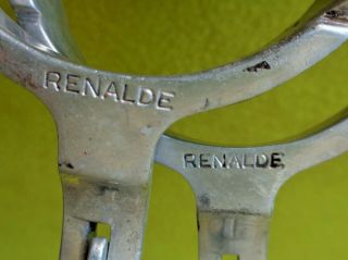 RENALDE Vintage Engraved Aluminum SPURS ROOSTER Shank Chap Guards Cowboy NR 3