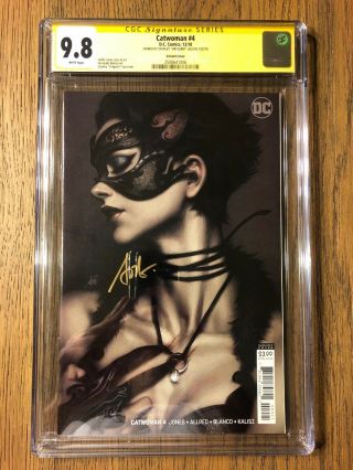 Catwoman 4 Cgc 9.  8 Ss Signed Artgerm Stanley Lau Variant