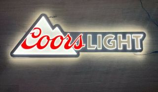 Coors Light Rocky Mountains Led Logo Beer Sign 40”x13.  5”
