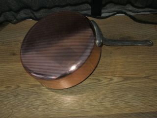 VINTAGE FRENCH HAVARD COPPER CUISINE DEEP FAT FRYING PAN TIN LINED 2MM 2
