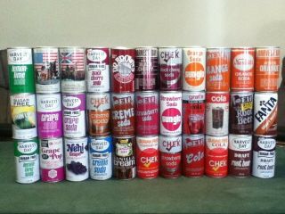 33 Total Soda Cans.  Straight Steel/crimped Steel.  Assorted Brands And Flavors