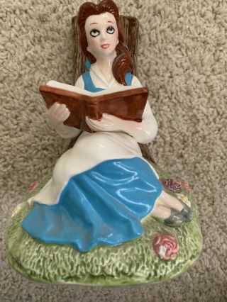 Disney Belle Bookend Ceramic Figurine Beauty And The Beast Japan Vintage