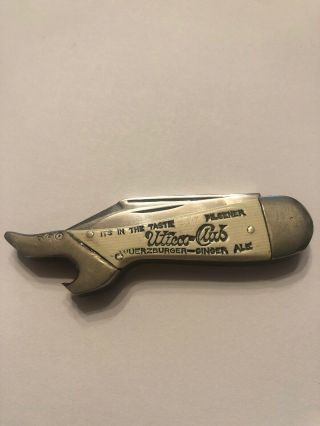 Utica Club West End Brewing Pocket Knife Bottle Opener,  Utica Cutlery Lady Leg