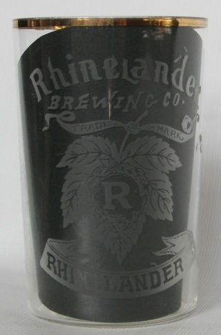 Rhinelander Brewing Co. ,  Rhinelander,  Wis.  Pre - Prohibition Etched Beer Glass