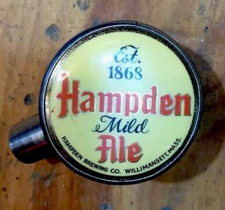 Vintage HAMPDEN Mild Ale Beer Ball Knob Tap Handle,  Brewing Willimansett MA 2