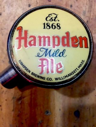 Vintage HAMPDEN Mild Ale Beer Ball Knob Tap Handle,  Brewing Willimansett MA 3