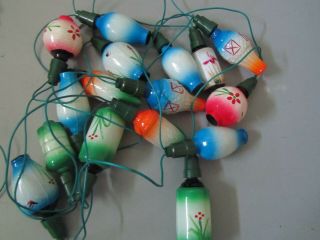 Vintage String Of 16 Japanese Lanterns Christmas Lights - Foreign Plug