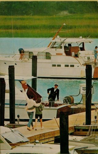 1969 Palmetto Bay Marina Sea Pine Plantation Hilton Head Island Sc Postcard A38