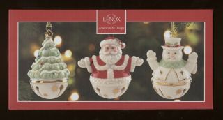 Lenox Holiday Sleigh Bells Ornament Set Of 3,  - In - Box