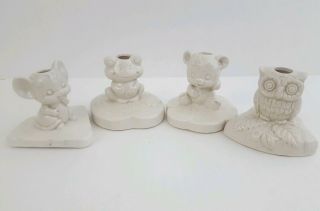 Vintage Ceramic Cookie Press Stamps Frog Owl Mouse Bear Made In Japan Euc