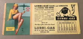 1944 Lubri - Gas Pinup Ink Blotter