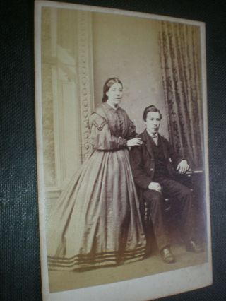 Cdv Old Photograph Man Woman By Paton At Gourock C1860s Ref 40 (16)