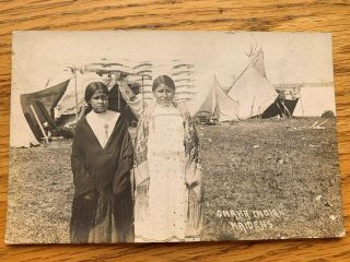 Postcard Real Photo Omaha Indian Maidens Sioux City Iowa Rppc
