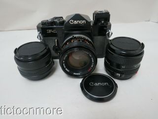Vintage Canon F - 1 Camera Canon Lens Fd 50mm 1:1.  4 Ssc & Canon Lenses 28mm 50mm