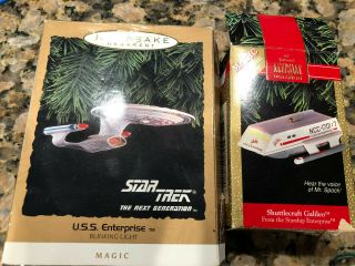 Two Hallmark Star Trek Christmas Ornaments
