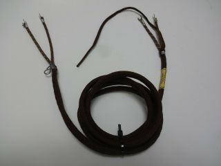 Antique Candlestick Telephone Receiver Cord Brown Lug/lug With Stays