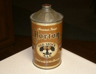 Horton Old Stock Ale Qt.  Cone Top Beer Can Horton Pilsner Brg.  Co.  Ny,  N.  Y.  Irtp