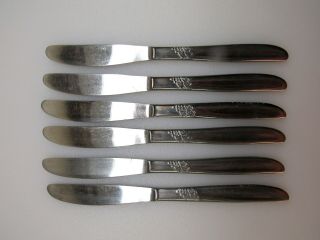 Vintage Kitchen Montgomery Ward Mw Co Japan Stainless (6) Dinner Knife S Grape