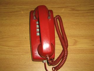 Vintage Red Push Button Wall Phone Western Electric