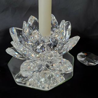 Swarovski Crystal Water Lily Small Lotus Flower Candle Holder