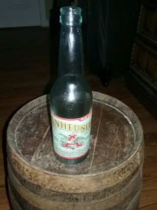 Old Lager Beer Bottle.  Anheuser - Busch,  St.  Louis,  Mo.  Budweiser Pre - Prohibition