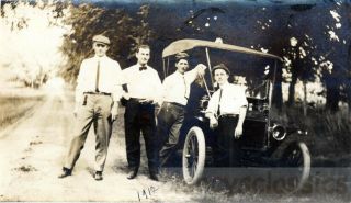 1912 Sunday Afternoon Guys Out For A Drive With Car