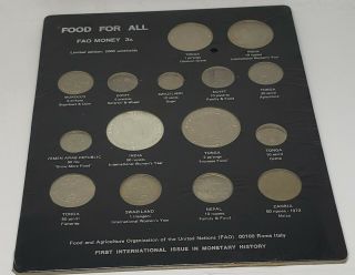 Vintage Food For All Fao Money 3a World Coin Set