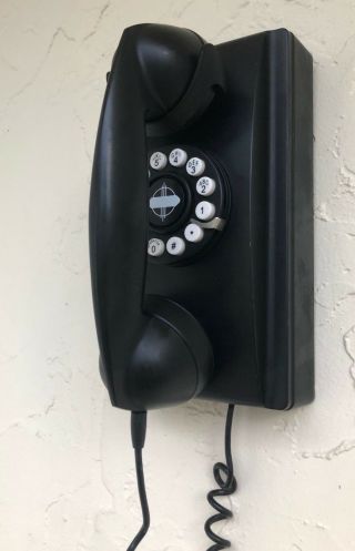 Crosley Wall Phone Black Retro 9.  5 " Long X 5 " Wide /9 Ft Cable,  Pre - Owned.