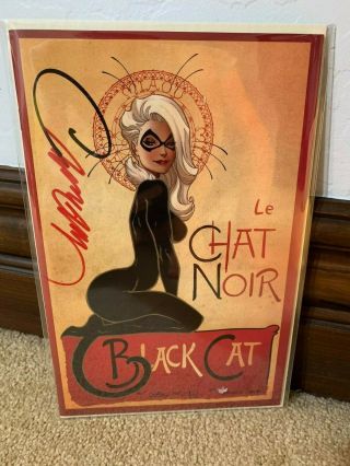 Black Cat 1 1 D J.  Scott Campbell Le Chat Noir Signed Exclusive Marvel Comic
