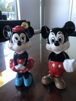 Minnie And Mickey Mouse Figurines,  Stamped From Disney Japan - Est 1985 - 1990
