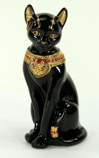 Lenox Bastet,  The Egyptian Black Cat Figurine,  Porcelain,  24k Gold Accents Nib