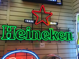 Heineken Red Star Logo Led Opti Neon Beer Sign 30x18