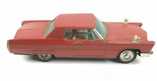 Vintage Bandai Cadillac Tin Friction Toy Car Red - Made In Japan