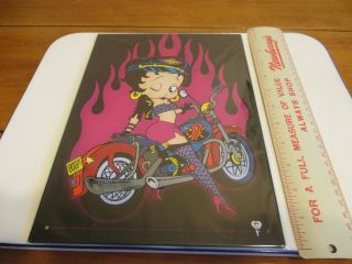 Betty Boop Biker Motorcycle Metal Tin Sign In Wrapping