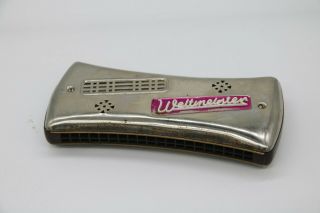 Vintage German Mouth Harmonica Concertina - Weltmeister.  Plays Well