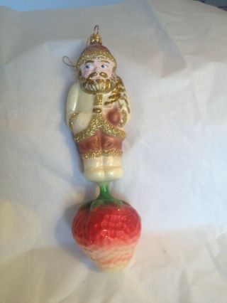 Christopher Radko " Strawberry Santa " Christmas Ornament 997 Retired
