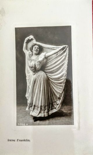 Edwardian Stage Actress Irene Franklin Antique Photo Postcard Glamour