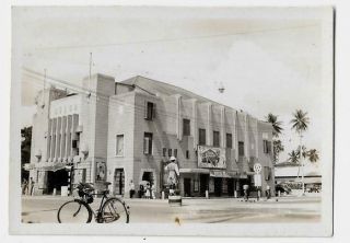 1940 Odeon Theatre Cinema Building Posters Policeman Malaya Singapore Real Photo