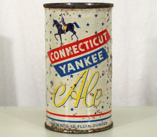 Connecticut Yankee Ale Flat Top Beer Can Harvard Brewing Lowell Massachusetts Ma