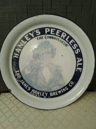 Pre - Prohibition Porcelain Beer Tray James Hanley Peerless Ale - Providence R.  I.