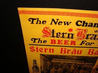 Circa 1939 Stern Brau Beer American Legion Post Cardboard Sign,  Belleville,  IL 2