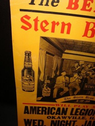 Circa 1939 Stern Brau Beer American Legion Post Cardboard Sign,  Belleville,  IL 3
