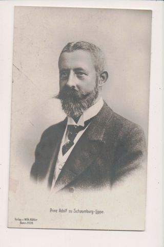 Vintage Postcard Prince Adolf Of Schaumburg - Lippe