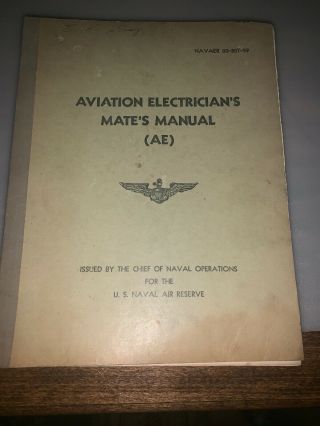 Vintage Us Navy Aviation Electricians Mates Airplane Model Navaer 00 - 80t - 59